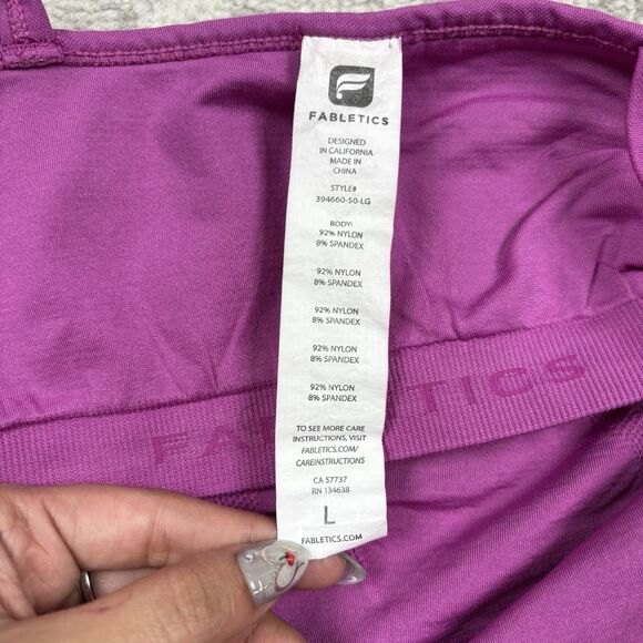 Fabletics Sports Bra Women's Sports Adjustable Seamless Purple Size Large - Picture 3 of 4